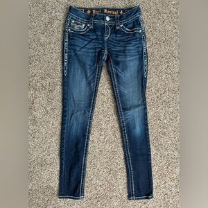 Rock Revival Women's Jen Skinny Dark Blue Jeans - Size 25